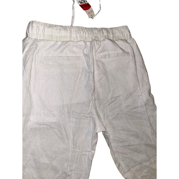 NWT Charlie Paige White Linen Blend Pants - Size S - Cuffed Ankle - Picture 12 of 14